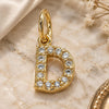 Oro Laminado Fancy Pendant, Gold Filled Style Initials Design, with White Cubic Zirconia, Polished, Golden Finish, 05.341.0024
