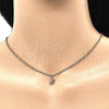Oro Laminado Fancy Pendant, Gold Filled Style Initials Design, with White Cubic Zirconia, Polished, Golden Finish, 05.341.0025