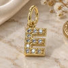 Oro Laminado Fancy Pendant, Gold Filled Style Initials Design, with White Cubic Zirconia, Polished, Golden Finish, 05.341.0025