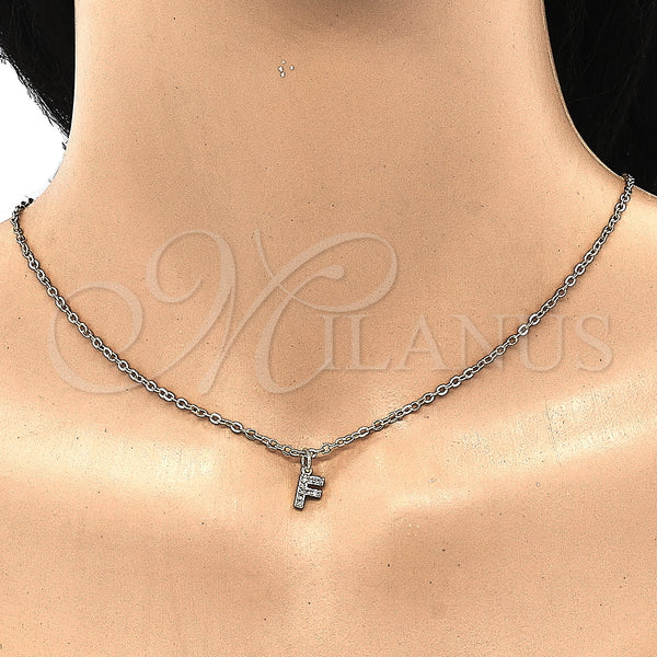 Gold Filled Pendant — Fancy Pendant Initials Design with White Cubic Zirconia — alternate product view — SKU 131811 | Oro Laminado dije — elegante Pendant Initials diseño with blanco Cubic Zirconia — SKU 131811