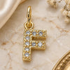 Oro Laminado Fancy Pendant, Gold Filled Style Initials Design, with White Cubic Zirconia, Polished, Golden Finish, 05.341.0026