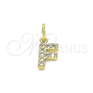 Gold Filled Pendant — Fancy Pendant Initials Design with White Cubic Zirconia — main product view — SKU 131811 | Oro Laminado dije — elegante Pendant Initials diseño with blanco Cubic Zirconia — SKU 131811