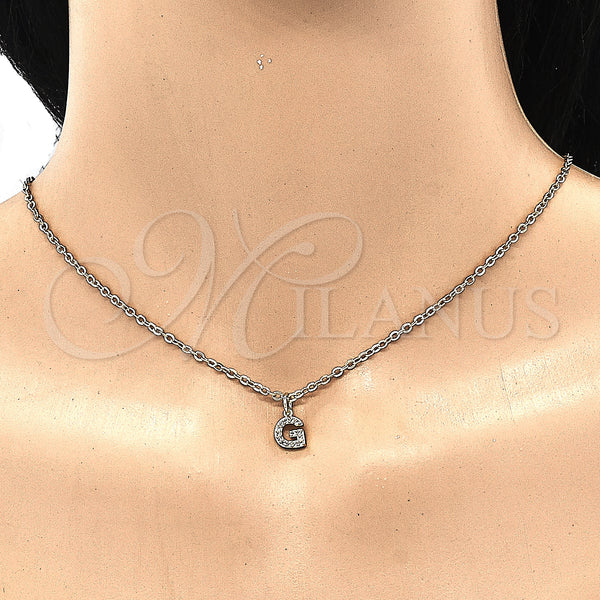 Gold Filled Pendant — Fancy Pendant Initials Design with White Cubic Zirconia — alternate product view — SKU 131812 | Oro Laminado dije — elegante Pendant Initials diseño with blanco Cubic Zirconia — SKU 131812