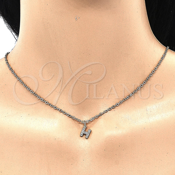 Gold Filled Pendant — Fancy Pendant Initials Design with White Cubic Zirconia — alternate product view — SKU 131813 | Oro Laminado dije — elegante Pendant Initials diseño with blanco Cubic Zirconia — SKU 131813