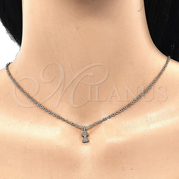 Gold Filled Pendant — Fancy Pendant Initials Design with White Cubic Zirconia — alternate product view — SKU 131814 | Oro Laminado dije — elegante Pendant Initials diseño with blanco Cubic Zirconia — SKU 131814