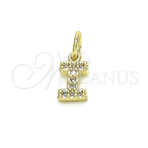 Gold Filled Pendant — Fancy Pendant Initials Design with White Cubic Zirconia — main product view — SKU 131814 | Oro Laminado dije — elegante Pendant Initials diseño with blanco Cubic Zirconia — SKU 131814