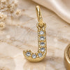 Oro Laminado Fancy Pendant, Gold Filled Style Initials Design, with White Cubic Zirconia, Polished, Golden Finish, 05.341.0030