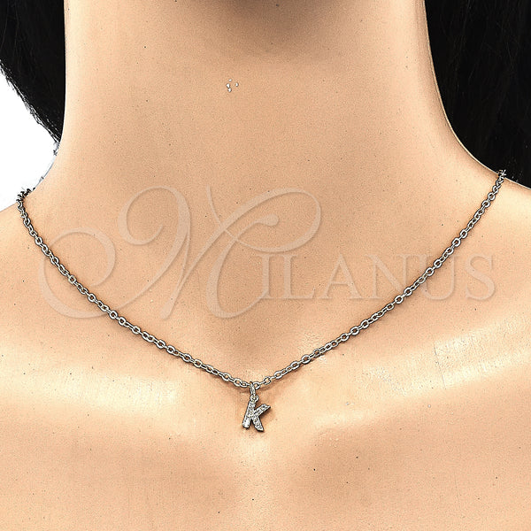 Gold Filled Pendant — Fancy Pendant Initials Design with White Cubic Zirconia — alternate product view — SKU 131816 | Oro Laminado dije — elegante Pendant Initials diseño with blanco Cubic Zirconia — SKU 131816