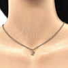 Oro Laminado Fancy Pendant, Gold Filled Style Initials Design, with White Cubic Zirconia, Polished, Golden Finish, 05.341.0031