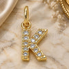 Oro Laminado Fancy Pendant, Gold Filled Style Initials Design, with White Cubic Zirconia, Polished, Golden Finish, 05.341.0031