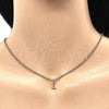 Oro Laminado Fancy Pendant, Gold Filled Style Initials Design, with White Cubic Zirconia, Polished, Golden Finish, 05.341.0032