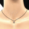 Oro Laminado Fancy Pendant, Gold Filled Style Initials Design, with White Cubic Zirconia, Polished, Golden Finish, 05.341.0033
