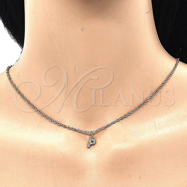 Gold Filled Pendant — Fancy Pendant Initials Design with White Cubic Zirconia — alternate product view — SKU 131819 | Oro Laminado dije — elegante Pendant Initials diseño with blanco Cubic Zirconia — SKU 131819