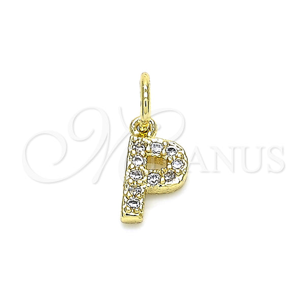 Gold Filled Pendant — Fancy Pendant Initials Design with White Cubic Zirconia — main product view — SKU 131819 | Oro Laminado dije — elegante Pendant Initials diseño with blanco Cubic Zirconia — SKU 131819