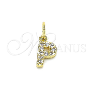 Gold Filled Pendant — Fancy Pendant Initials Design with White Cubic Zirconia — main product view — SKU 131819 | Oro Laminado dije — elegante Pendant Initials diseño with blanco Cubic Zirconia — SKU 131819