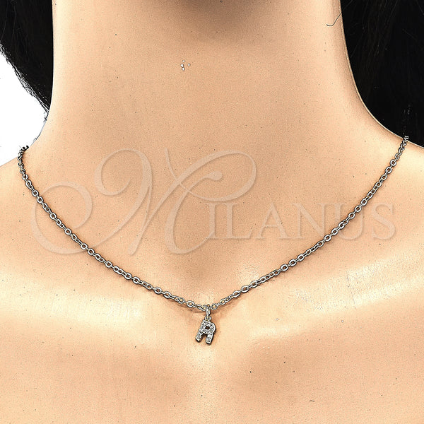 Gold Filled Pendant — Fancy Pendant Initials Design with White Cubic Zirconia — alternate product view — SKU 131820 | Oro Laminado dije — elegante Pendant Initials diseño with blanco Cubic Zirconia — SKU 131820