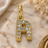 Oro Laminado Fancy Pendant, Gold Filled Style Initials Design, with White Cubic Zirconia, Polished, Golden Finish, 05.341.0035