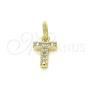 Gold Filled Pendant — Fancy Pendant Initials Design with White Cubic Zirconia — main product view — SKU 131822 | Oro Laminado dije — elegante Pendant Initials diseño with blanco Cubic Zirconia — SKU 131822