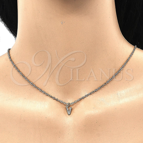 Gold Filled Pendant — Fancy Pendant Initials Design with White Cubic Zirconia — alternate product view — SKU 131823 | Oro Laminado dije — elegante Pendant Initials diseño with blanco Cubic Zirconia — SKU 131823