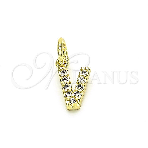 Gold Filled Pendant — Fancy Pendant Initials Design with White Cubic Zirconia — main product view — SKU 131823 | Oro Laminado dije — elegante Pendant Initials diseño with blanco Cubic Zirconia — SKU 131823