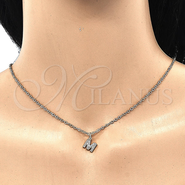 Gold Filled Pendant — Fancy Pendant Initials and Mom Design with White — alternate product view — SKU 131824 | Oro Laminado dije — elegante Pendant Initials and Mom diseño with blanco — SKU 131824