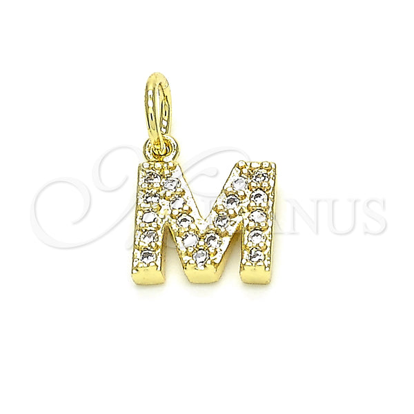 Gold Filled Pendant — Fancy Pendant Initials and Mom Design with White — main product view — SKU 131824 | Oro Laminado dije — elegante Pendant Initials and Mom diseño with blanco — SKU 131824