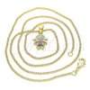 Oro Laminado Pendant Necklace, Gold Filled Style Little Girl Design, with Multicolor Cubic Zirconia, Polished, Golden Finish, 04.341.0016.20 (02 MM Thickness, 20 Inches Length)