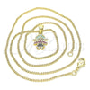 Oro Laminado Pendant Necklace, Gold Filled Style Little Girl Design, with Multicolor Cubic Zirconia, Polished, Golden Finish, 04.341.0016.20 (02 MM Thickness, 20 Inches Length)