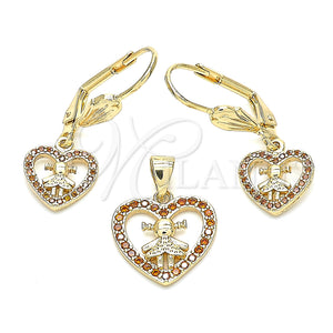 Gold Filled Ring — Earring and Pendant Adult Set Heart and Little — main product view — SKU 131848 | Oro Laminado anillo — Earring and Pendant Adult Set corazón and Little — SKU 131848