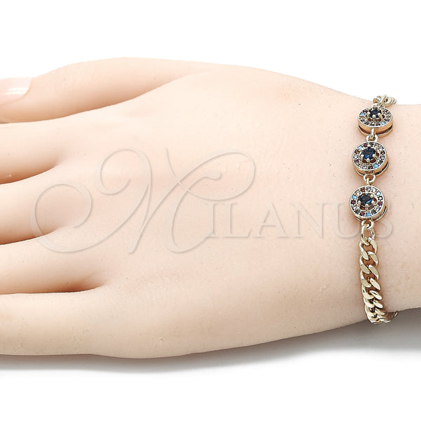 Gold Filled Bracelet — Fancy Bracelet with Multicolor Cubic Zirconia Polished 03. — alternate product view — SKU 131862 | Oro Laminado brazalete — elegante Bracelet with Multicolor Cubic Zirconia pulido 03. — SKU 131862