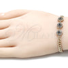 Oro Laminado Fancy Bracelet, Gold Filled Style with Multicolor Cubic Zirconia, Polished, Golden Finish, 03.233.0030.08 (05 MM Thickness, 8 Inches Length)