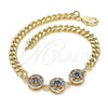 Oro Laminado Fancy Bracelet, Gold Filled Style with Multicolor Cubic Zirconia, Polished, Golden Finish, 03.233.0030.08 (05 MM Thickness, 8 Inches Length)