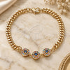 Oro Laminado Fancy Bracelet, Gold Filled Style with Multicolor Cubic Zirconia, Polished, Golden Finish, 03.233.0030.08 (05 MM Thickness, 8 Inches Length)