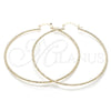 Oro Laminado Extra Large Hoop, Gold Filled Style Diamond Cutting Finish, Golden Finish, 02.168.0036.70