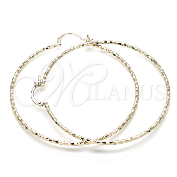 Oro Laminado Extra Large Hoop, Gold Filled Style Diamond Cutting Finish, Golden Finish, 02.168.0037.70