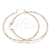 Oro Laminado Extra Large Hoop, Gold Filled Style Diamond Cutting Finish, Golden Finish, 02.168.0037.70