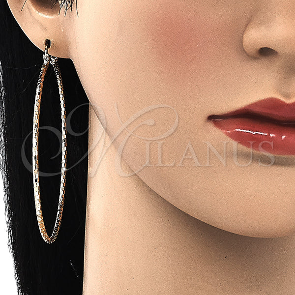 Gold Filled Hoop Earrings — Extra Large Hoop Diamond Cutting 02. — alternate product view — SKU 131883 | Oro Laminado aretes de aro — Extra Large Hoop Diamond Cutting 02. — SKU 131883