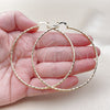 Oro Laminado Extra Large Hoop, Gold Filled Style Diamond Cutting Finish, Golden Finish, 02.168.0037.70