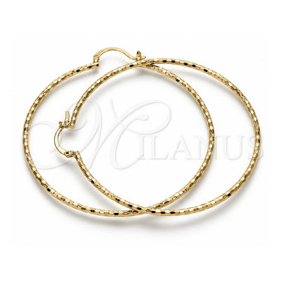 Oro Laminado Extra Large Hoop, Gold Filled Style Diamond Cutting Finish, Golden Finish, 02.168.0037.70
