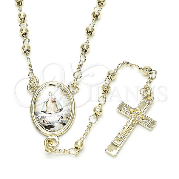 Gold Filled Jewelry — Thin Rosary Caridad del Cobre and Crucifix Design — main product view — SKU 131890 | Oro Laminado joyería — Thin Rosary Caridad del Cobre and Crucifix diseño — SKU 131890