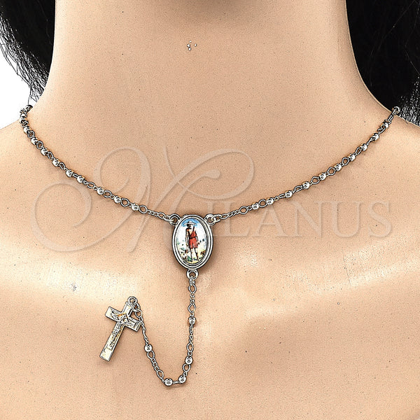 Gold Filled Jewelry — Thin Rosary San Lazaro and Crucifix Design Polished — alternate product view — SKU 131892 | Oro Laminado joyería — Thin Rosary San Lazaro and Crucifix diseño pulido — SKU 131892