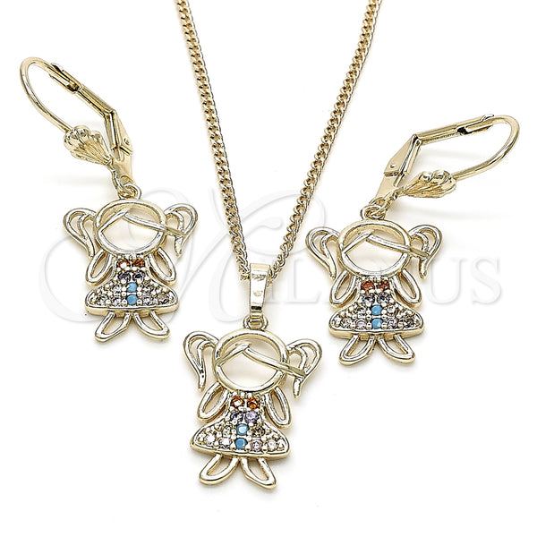 Gold Filled Ring — Earring and Pendant Adult Set Little Girl Design — main product view — SKU 131942 | Oro Laminado anillo — Earring and Pendant Adult Set Little Girl diseño — SKU 131942