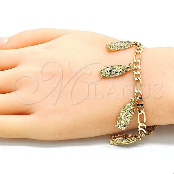 Gold Filled Bracelet — Charm Bracelet Guadalupe Design Polished 03. 05 MM — alternate product view — SKU 131956 | Oro Laminado brazalete — Charm Bracelet Guadalupe diseño pulido 03. 05 MM — SKU 131956