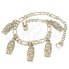 Oro Laminado Charm Bracelet, Gold Filled Style Guadalupe Design, Polished, Golden Finish, 03.351.0085.07 (05 MM Thickness, 7 Inches Length)