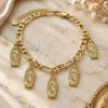 Oro Laminado Charm Bracelet, Gold Filled Style Guadalupe Design, Polished, Golden Finish, 03.351.0085.07 (05 MM Thickness, 7 Inches Length)