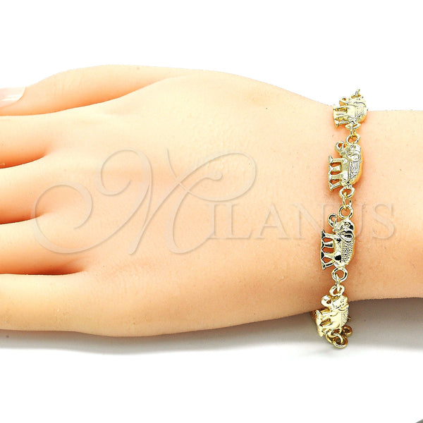 Gold Filled Bracelet — Fancy Bracelet Elephant Design Polished 03. 09 MM — alternate product view — SKU 131957 | Oro Laminado brazalete — elegante Bracelet Elephant diseño pulido 03. 09 MM — SKU 131957