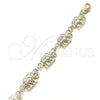 Oro Laminado Fancy Bracelet, Gold Filled Style Elephant Design, Polished, Golden Finish, 03.351.0086.08 (09 MM Thickness, 8 Inches Length)