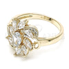 Oro Laminado Multi Stone Ring, Gold Filled Style with White Cubic Zirconia, Polished, Golden Finish, 01.210.0094.06 (Size 6)