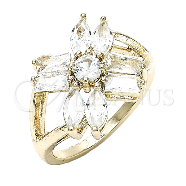Gold Filled Ring — Multi Stone Ring Baguette Design with White Cubic — main product view — SKU 131988 | Oro Laminado anillo — Multi Stone Ring Baguette diseño with blanco Cubic — SKU 131988