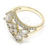 Oro Laminado Multi Stone Ring, Gold Filled Style with White Cubic Zirconia, Polished, Golden Finish, 01.210.0098.06 (Size 6)